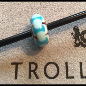 Trollbeads glass bead with silver core.